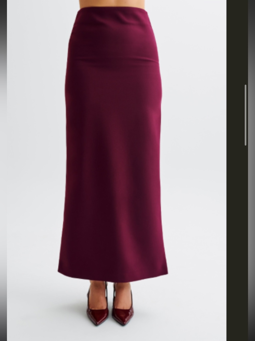 Meshki Micah suiting strapless two piece maxi set column skirt PLUM - Picture 4 of 4